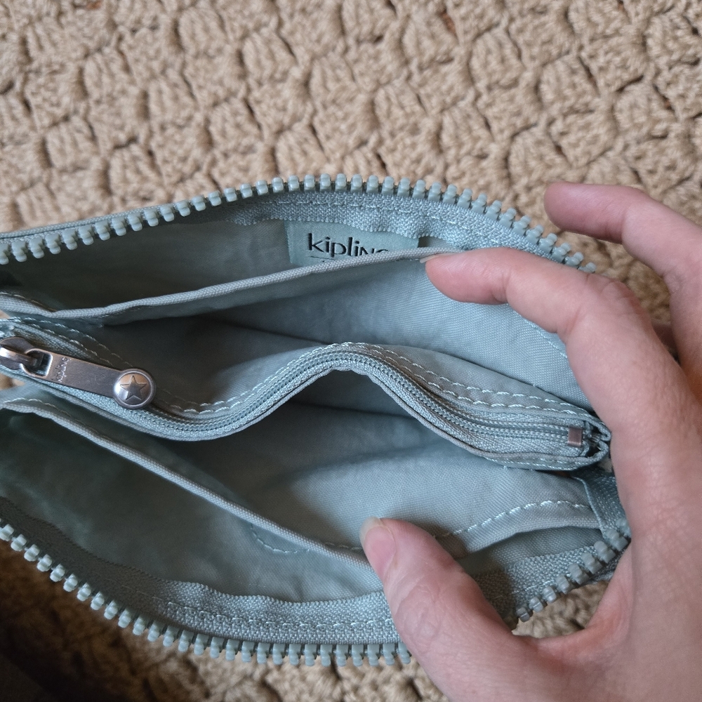 Kipling Light Blue Multi Compartment Zip Pouch - image 8